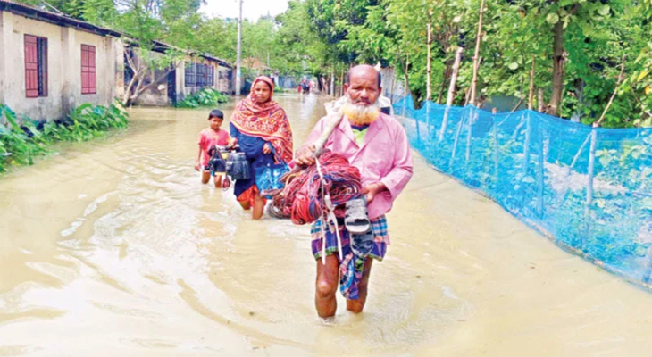 নেত্রকোনার আরও ১২৩ গ্রাম প্লাবিত, দুই জেলায় বন্যার উন্নতি