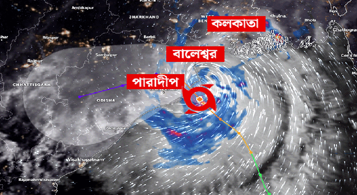 স্থলভাগের আরও কাছে ঘূর্ণিঝড় ‘দানা’, আঘাত হানবে ওড়িশা