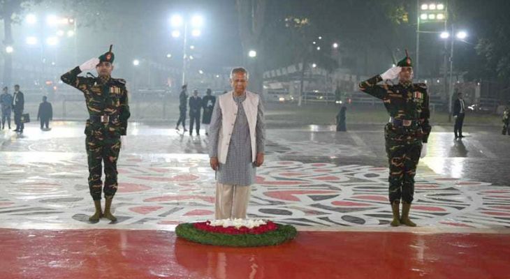 ভাষা শহীদদের প্রতি প্রধান উপদেষ্টার শ্রদ্ধা নিবেদন