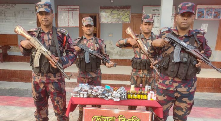 বিজিবি’র পৃথক অভিযানে সাড়ে ৬ লাখ টাকার মালামাল জব্দ