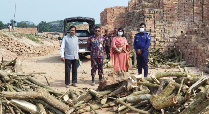 কলারোয়ায় ইট ভাটায় টাস্কফোর্সের অভিযান, চার লাখ টাকা জরিমানা