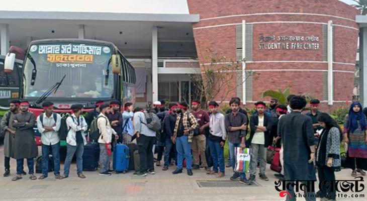 প্রধান উপদেষ্টার সঙ্গে দেখা করতে ঢাকার পথে কুয়েটের ৮০ শিক্ষার্থী