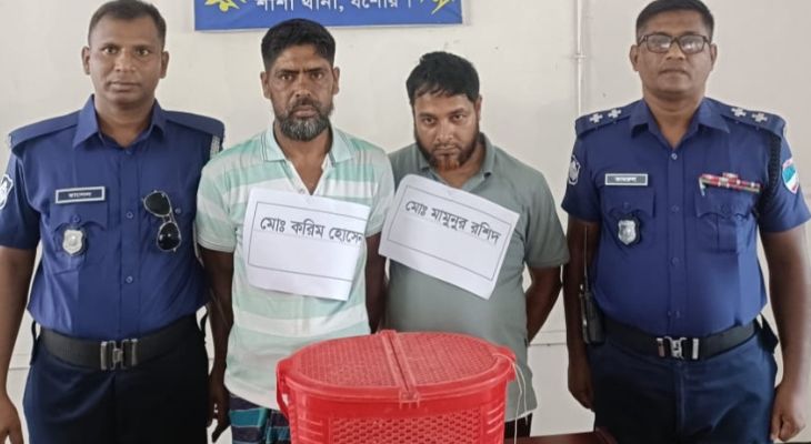 শার্শায় তক্ষকসহ দুই চোরাকারবারী আটক
