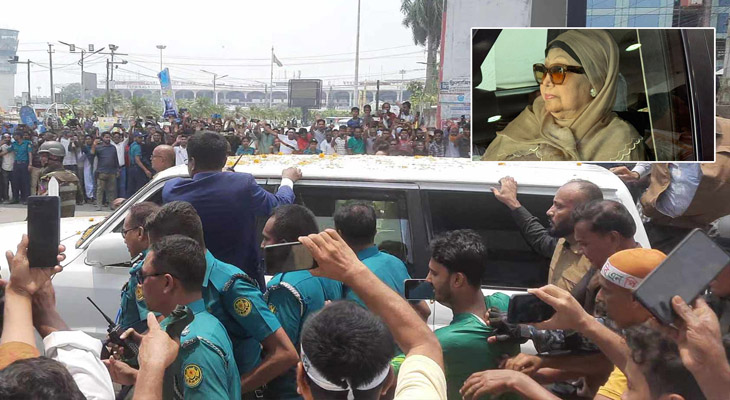 দুই পুত্রবধূকে নিয়ে ফিরোজার পথে খালেদা জিয়া, নেতাকর্মীদের উল্লাস