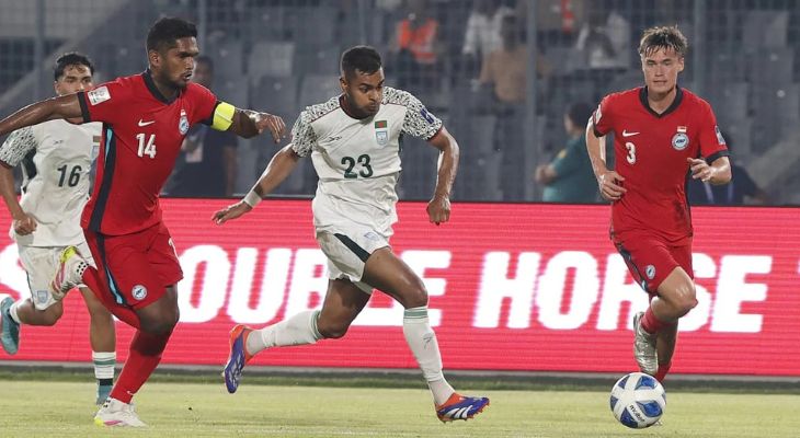 হামজার পাসে রাকিবের গোল, ব্যবধান কমাল বাংলাদেশ