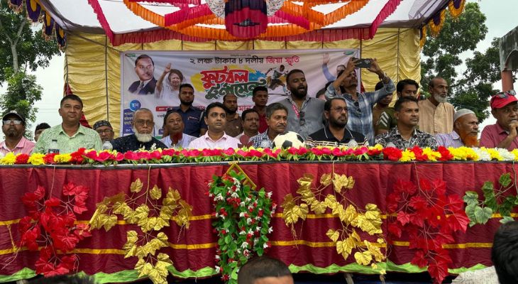 শ্যামনগরে শহীদ জিয়া স্মৃতি ফুটবল টুর্নামেন্টে ঈশ্বরীপুর ইউনিয়ন ৩-০ গোলে জয়ী