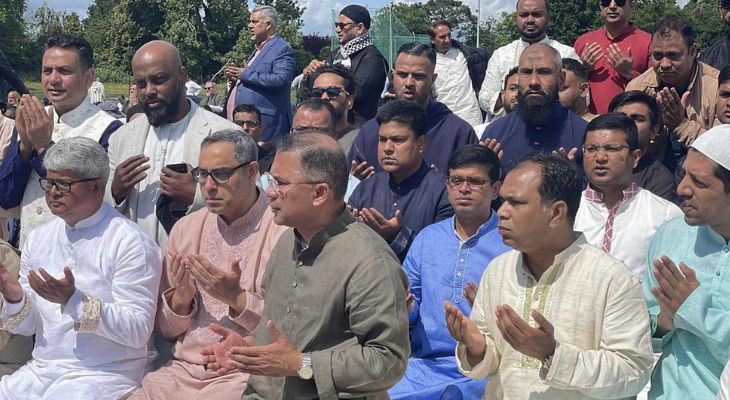 লন্ডনে নেতাকর্মীদের সঙ্গে ঈদের নামাজ আদায় করলেন তারেক রহমান