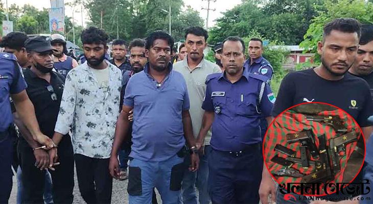 মোল্লাহাট টোল প্লাজা থেকে ৪ বি‌দে‌শি পিস্তল-গুলিসহ আটক ১১