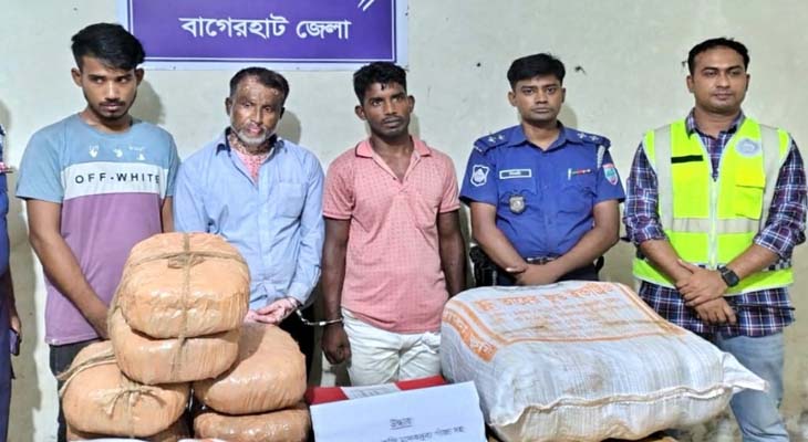 ফকিরহাটে ২০ কেজি গাঁজাসহ আটক ৩