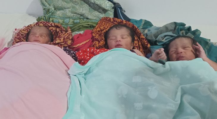 লোহাগড়ায় একসাথে তিন কন্যা সন্তানের জন্ম দিলেন গৃহবধূ