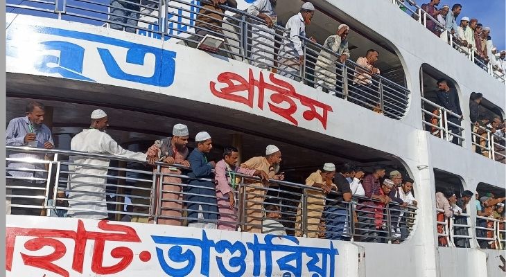 জামায়াতের মহাসমাবেশকে সফল করতে মোরেলগঞ্জে লঞ্চযোগে কর্মীদের ঢল