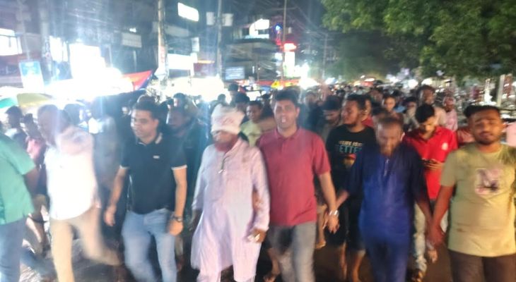 সাতক্ষীরা-৪ সংসদীয় আসনের সীমানা পরিবর্তনের প্রতিবাদে শ্যামনগরে বিক্ষোভ