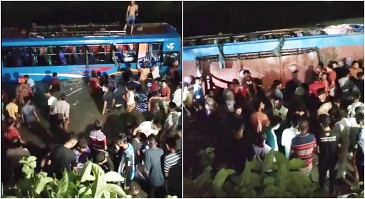 রংপুরে নিয়ন্ত্রণ হারিয়ে পুকুরে বাস, নিহত ৩