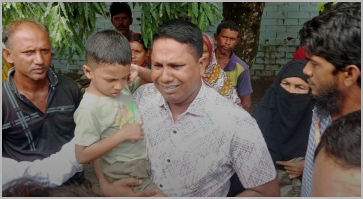 সন্তানকে কোলে নিতে যেয়ে কোর্ট প্রাঙ্গণে অপমানিত বাবা