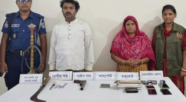 রূপসায় অস্ত্র ও মাদকসহ সন্ত্রাসী সোহাগের সহযোগী ও স্ত্রী গ্রেপ্তার