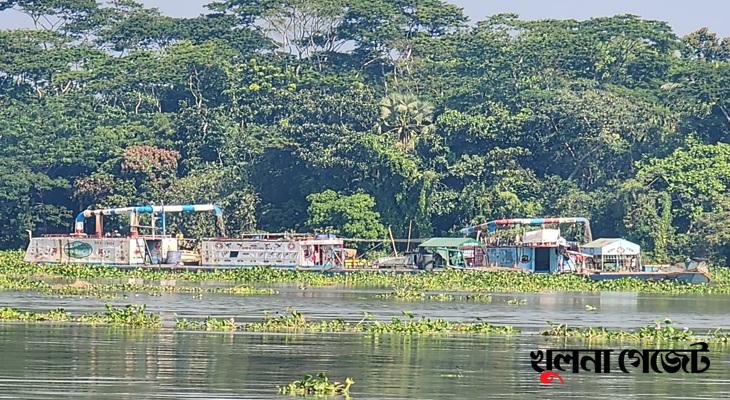 মধুমতি থেকে অবৈধভাবে বালু উত্তোলন
