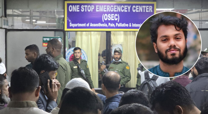 ‘দুর্বৃত্তরা তিনটি মোটরসাইকেলে করে এসে গুলি করে হাদিকে’