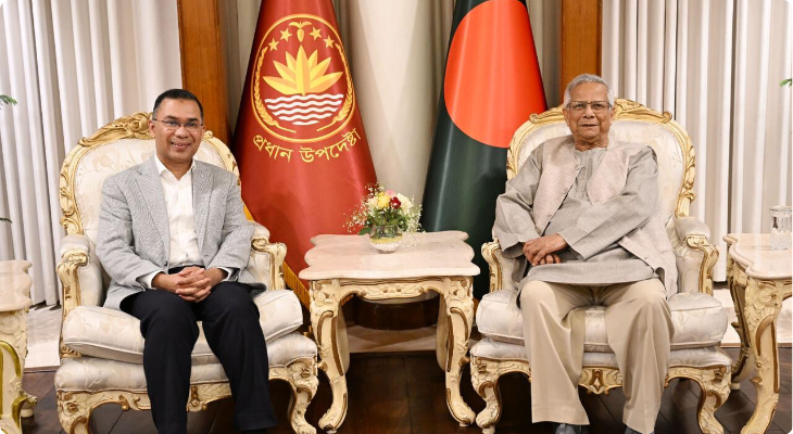 প্রধান উপদেষ্টার সঙ্গে যমুনায় সাক্ষাৎ তারেক রহমানের