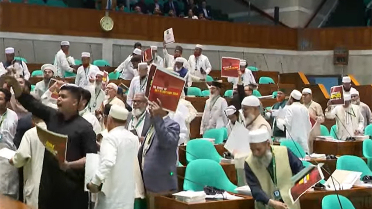 সংসদে প্ল্যাকার্ড হাতে প্রতিবাদ ও জামায়াত-এনসিপির ওয়াক আউট