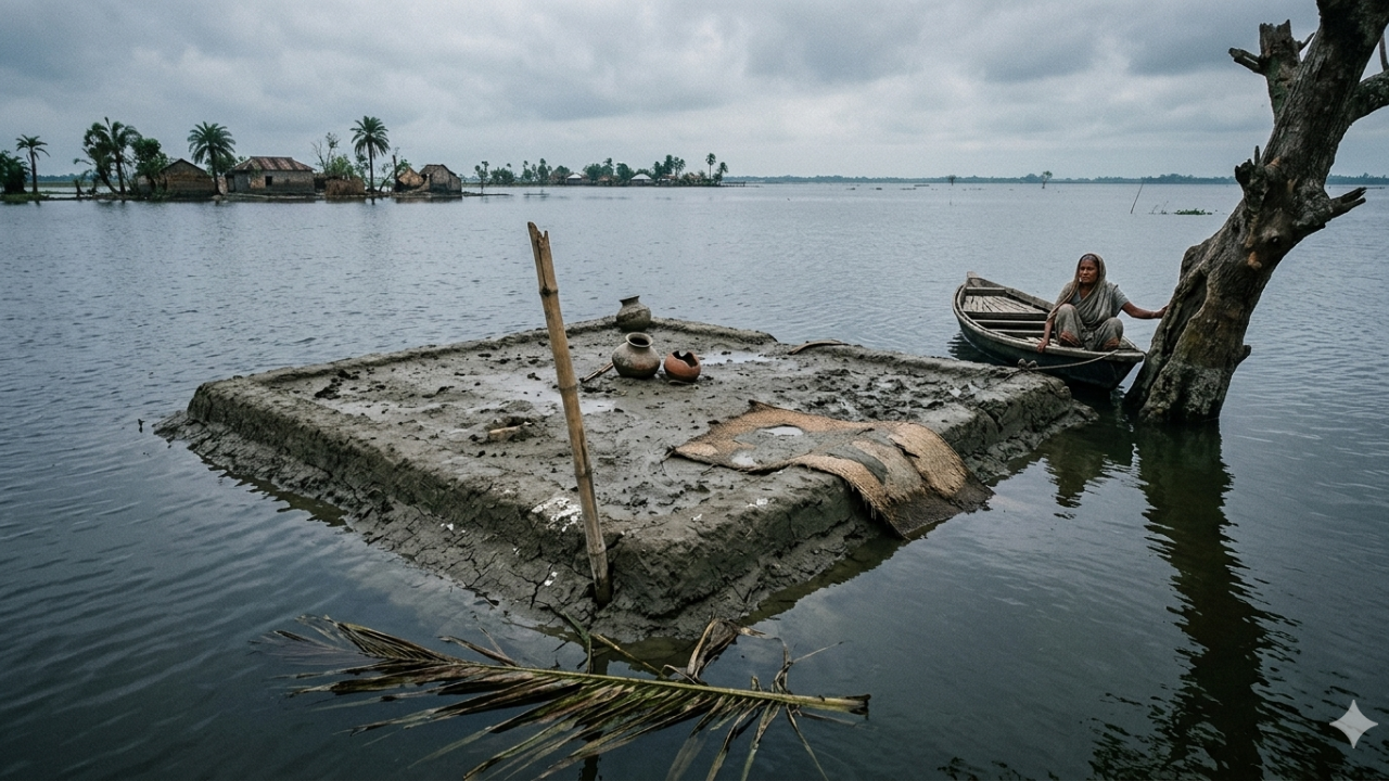 শূন্য ভিটায় নোনা প্লাবন­­