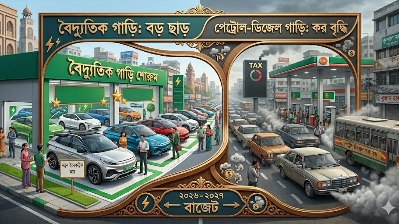 বৈদ্যুতিক গাড়িতে বড় ছাড়ের প্রস্তাব, পেট্রোল-ডিজেল চালিত গাড়িতে বাড়ছে কর