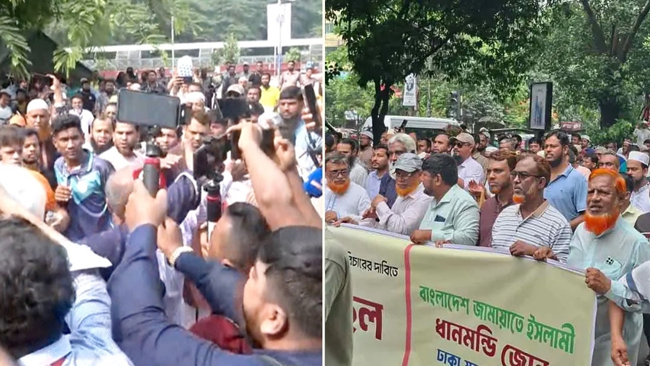 ধানমন্ডি ৩২-এ কড়া নিরাপত্তা, জামায়াতের মিছিল থেকে হামলায় সাংবাদিক আহত
