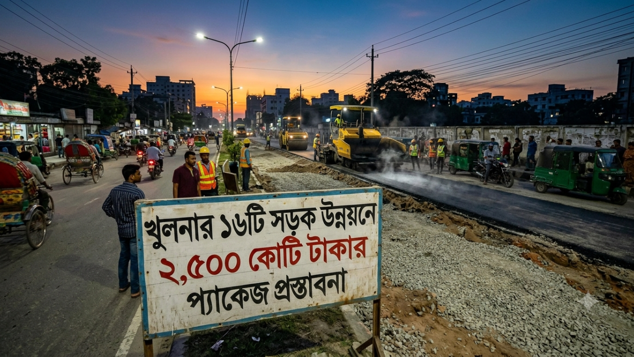 খুলনার ১৬টি সড়ক উন্নয়নে আড়াই হাজার কোটি টাকার প্যাকেজ প্রস্তাবনা মন্ত্রণালয়ে